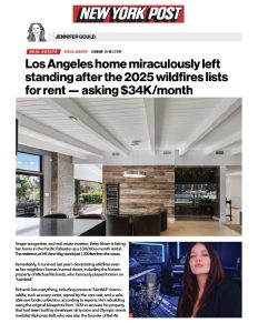 Newspaper article about Los Angeles home rental.
