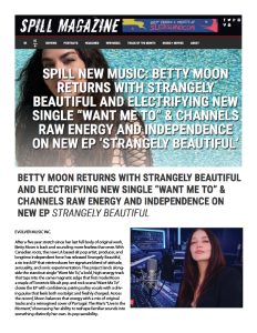 Magazine article about Betty Moon's new music.
